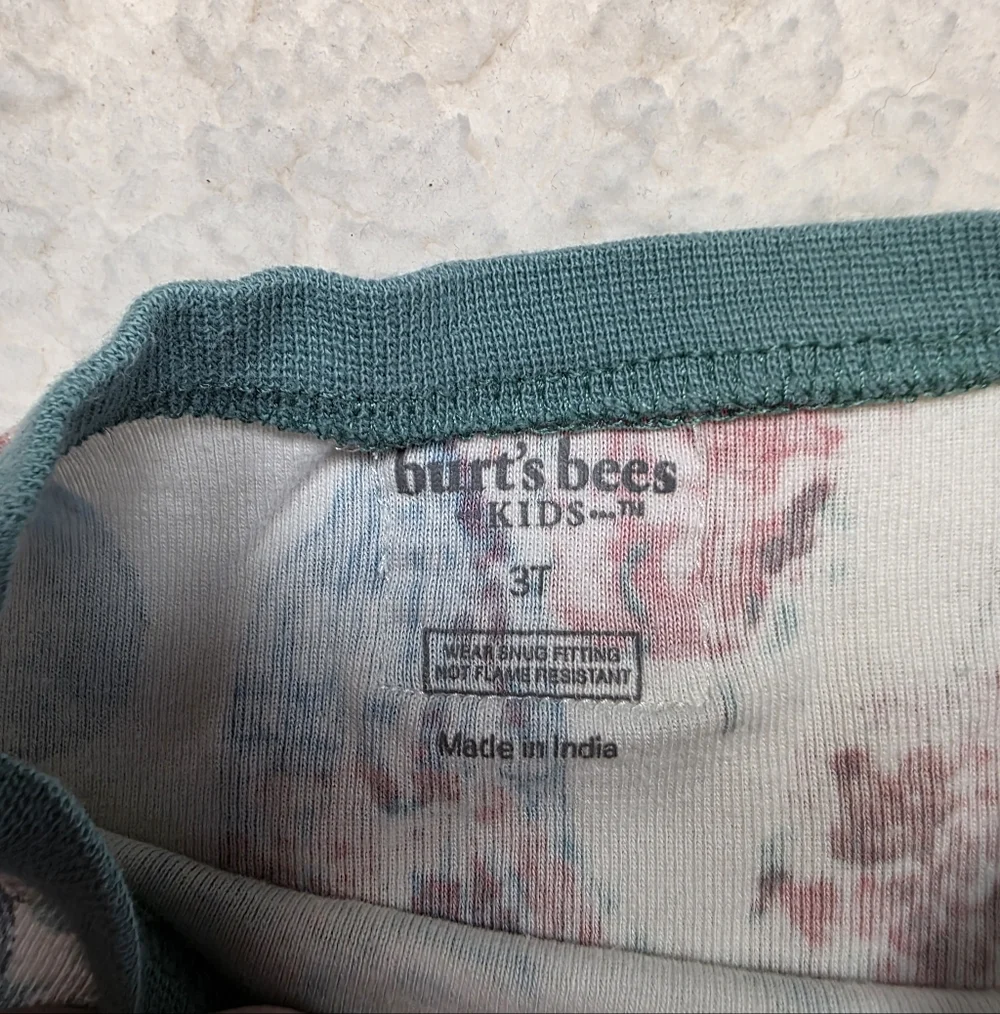 Burt’s Bees Kids 3T Organic Cotton Birdcage Floral Pajama Set